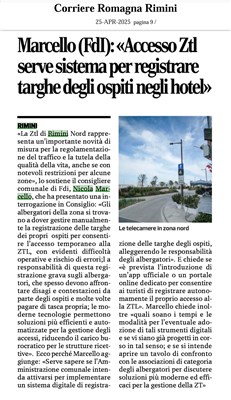 Accesso Ztl serve sistema per registrare targhe degli ospiti negli hotel