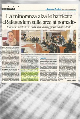 La minoranza alza le barricate - Referendum sulle aree ai nomadi