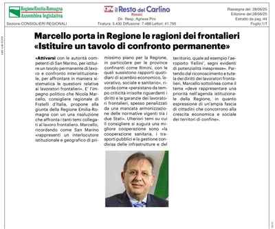 Marcello porta in regione le ragioni dei frontalieri
