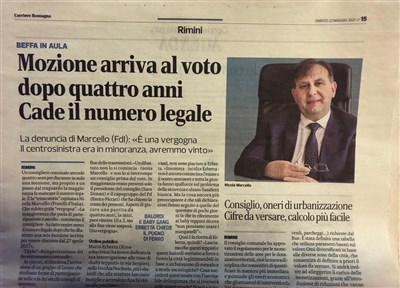 Mozione arriva al voto dopo quattro anni. Cade il numero legale