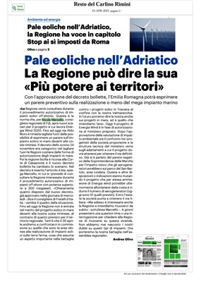 Pale eoliche nell'Adriatico