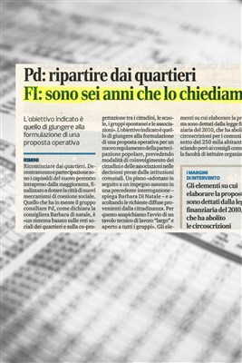 Pd - ripartire dai quartieri, FI - sono sei anni che lo chiediamo