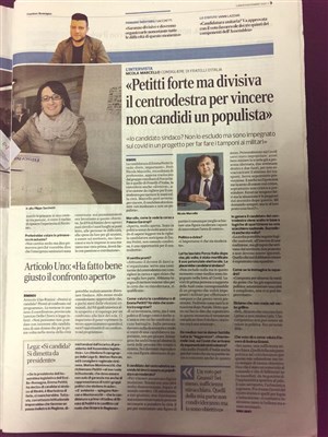 'Petitti forte ma divisa il centrodestra per vincere non candidi un populista'